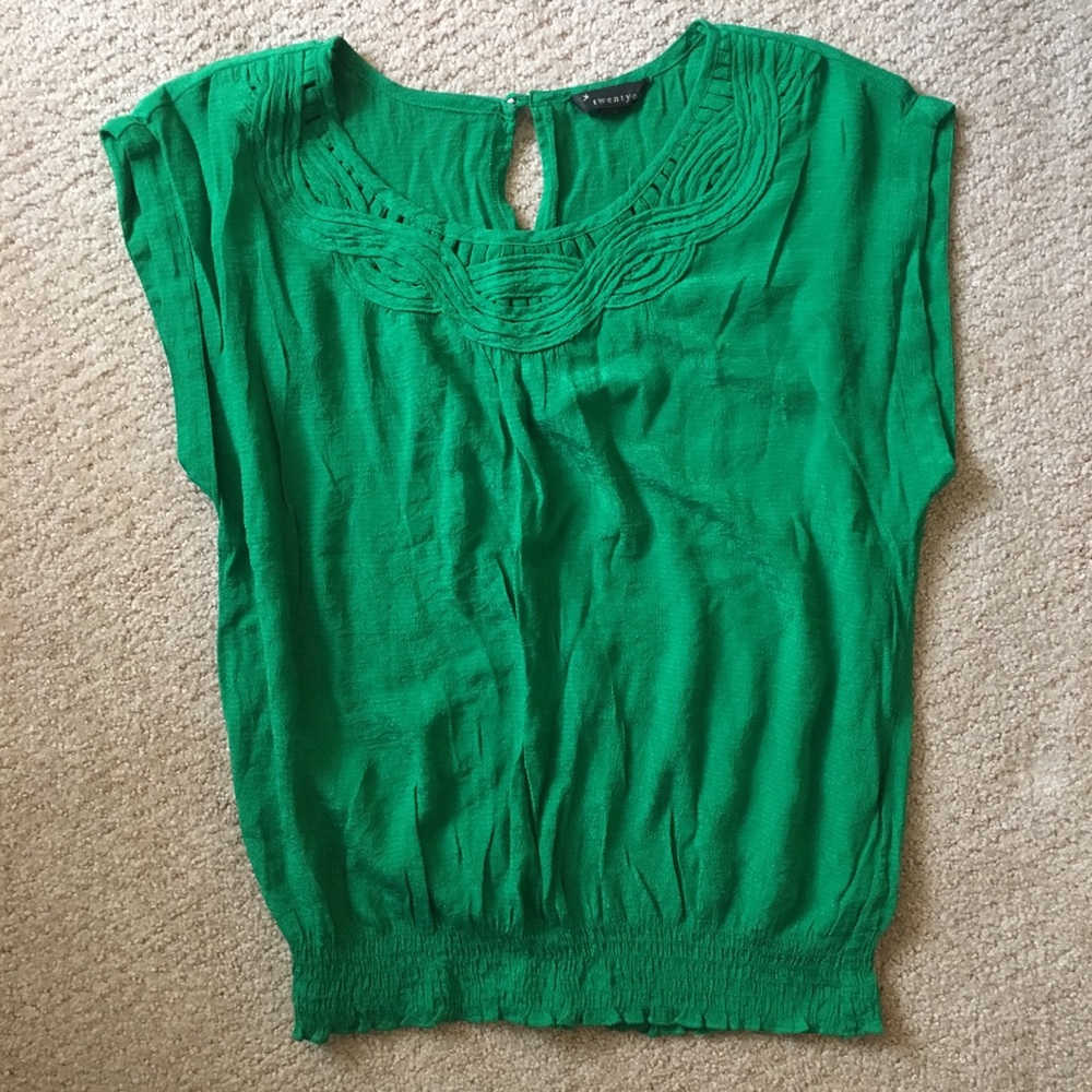 Forever 21 green elastic waist top